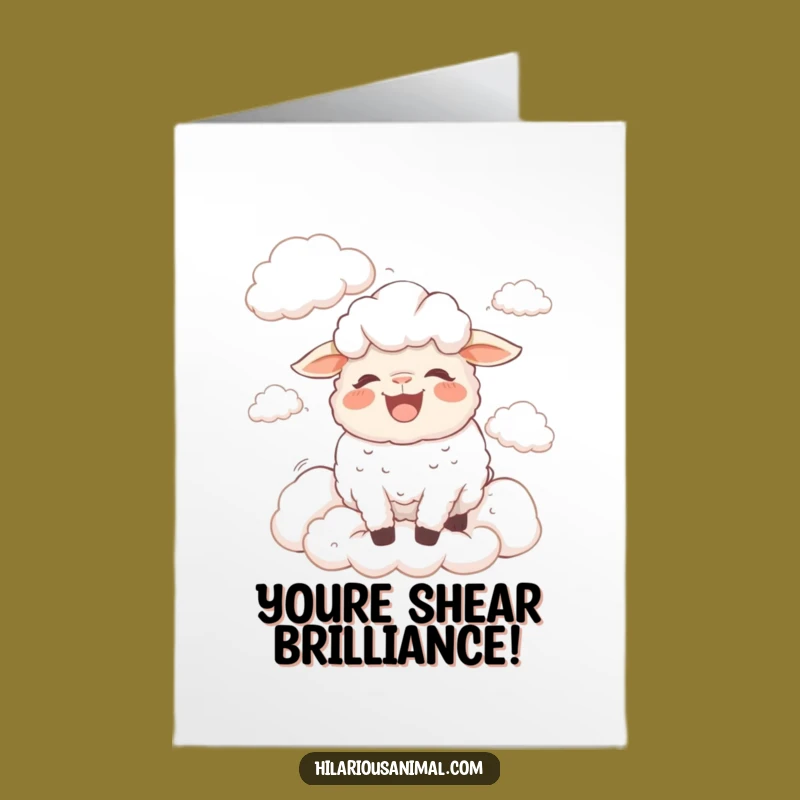 Free Printable Sheep Congrats Card: Bewildered Laughing, Downloadable Funny Gift
