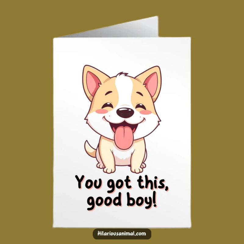 Free Printable Dog Congratulations Card: Happy Panting Pup Downloadable for Success