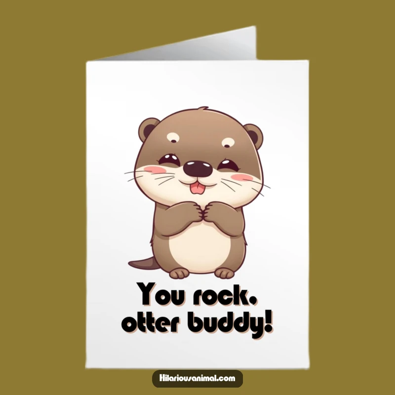Free Printable Card: Giggling Otter Congratulations Downloadable Gift for Joyous Wins