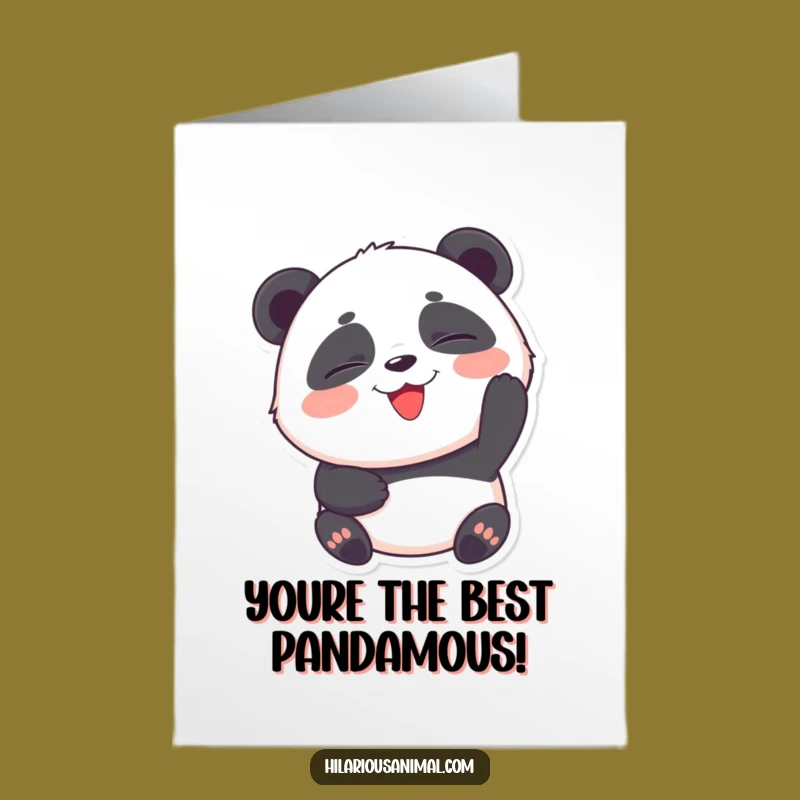 Free Printable Congrats Card: Laughing Panda Cub - Joyful Downloadable Gift!