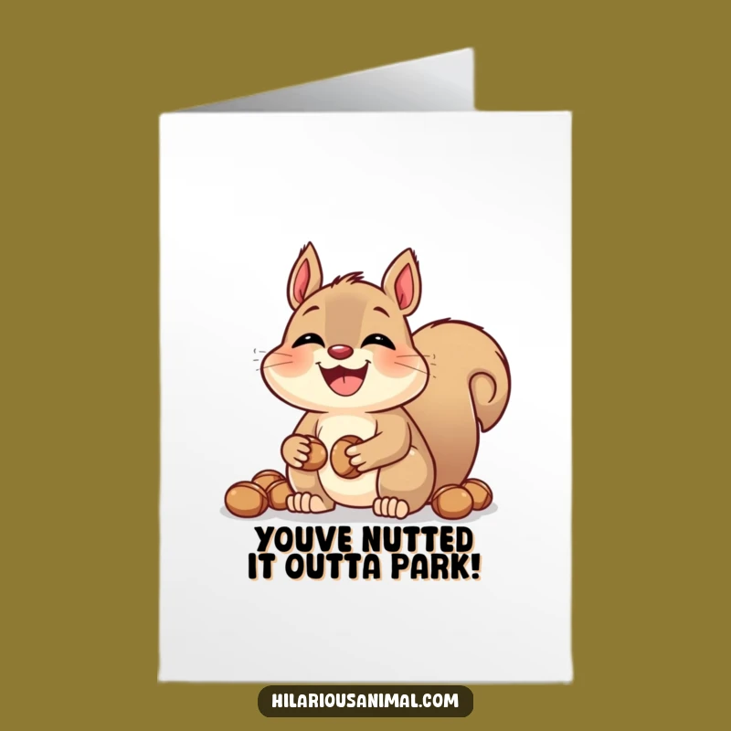 Free Printable Congrats Card: Laughing Squirrel Nut Stash