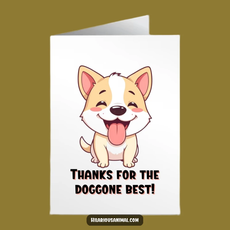 Free Printable Dog Thank You Card: Happy Panting Pup Downloadable Gratitude