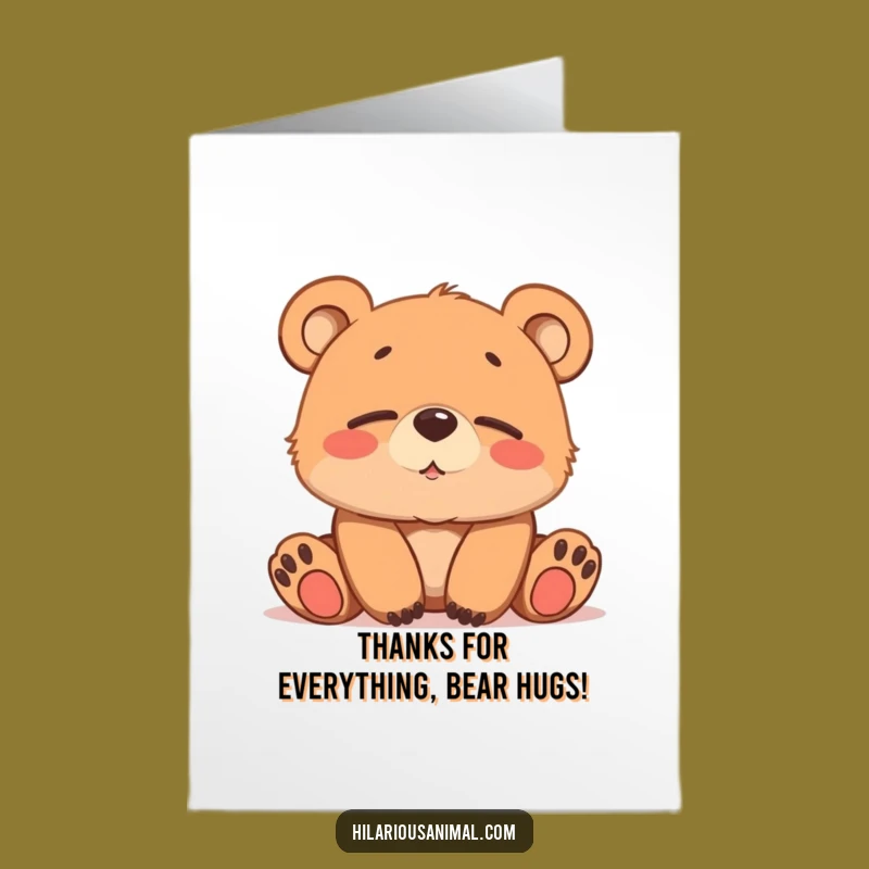 Free Printable Funny Bear Thank You Card - Cub's Cozy Chuckle Downloadable