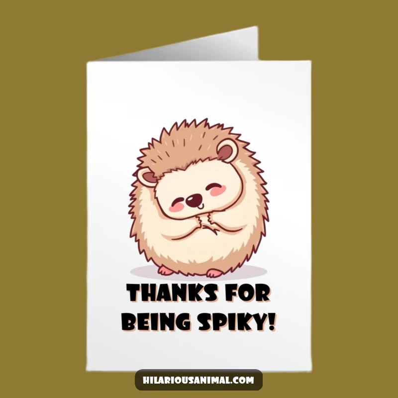 Free Printable Laughing Hedgehog Thank You Card: Sweet Downloadable Gift for Expressing Thanks