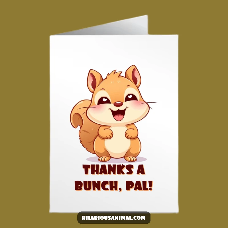 Free Printable Laughing Squirrel Thank You Card: Giggling Downloadable Gift to Show Appreciation