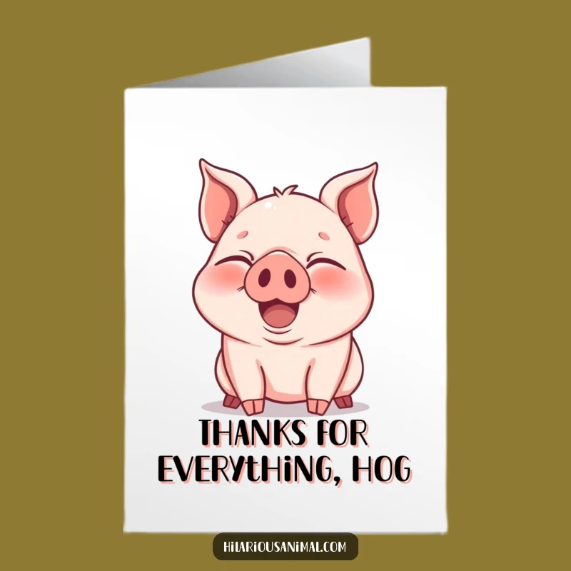 Free Printable Piglet Thank You Card: Adorable Funny Downloadable for a Hearty Thanks
