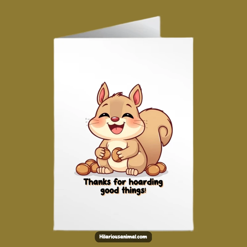 Free Printable Thank You Card: Laughing Squirrel Nutty Thanks
