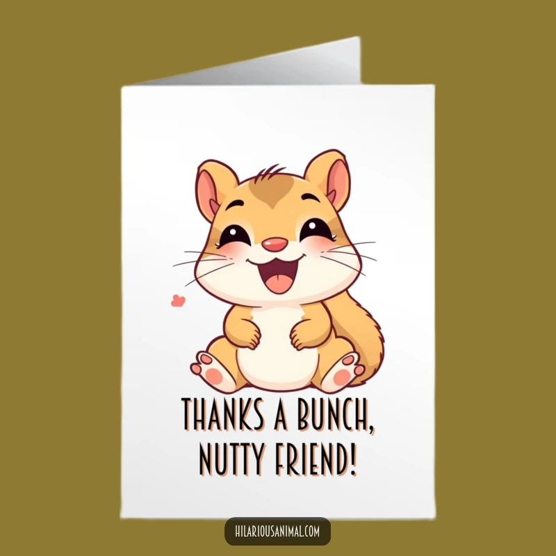 Free Printable Squirrel Thank You Card: Funny Downloadable Gift for Cheerful Thanks
