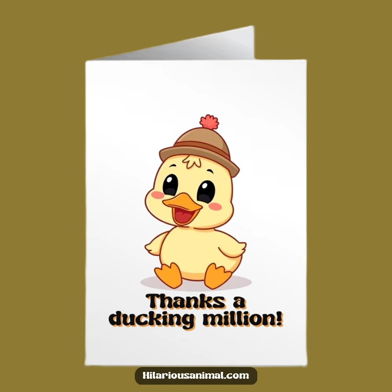 Free Printable Thank You Card: Funny Duck Hat Quack