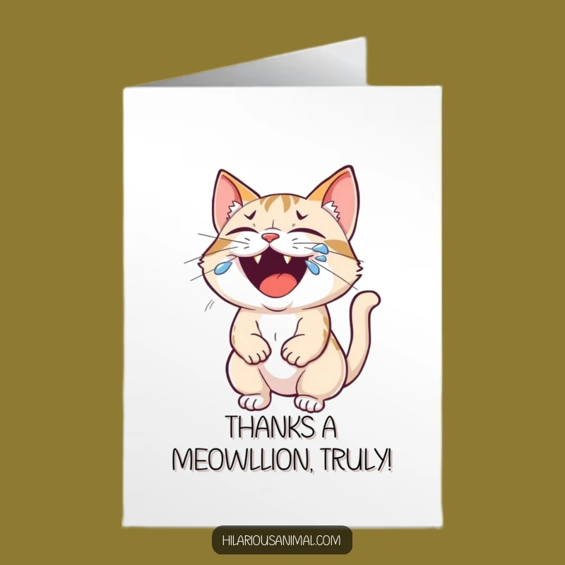 Free Printable Thank You Cat Card: Hilarious Roaring Kitty Downloadable for Gratitude