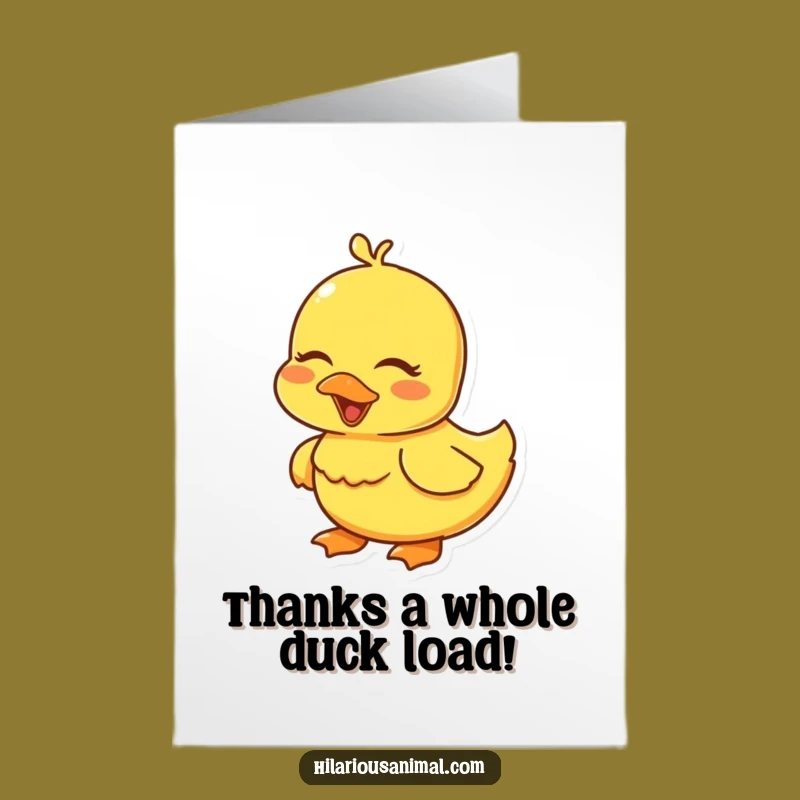 Free Printable Funny Duckling Thank You Card - Grateful Chick Downloadable Note