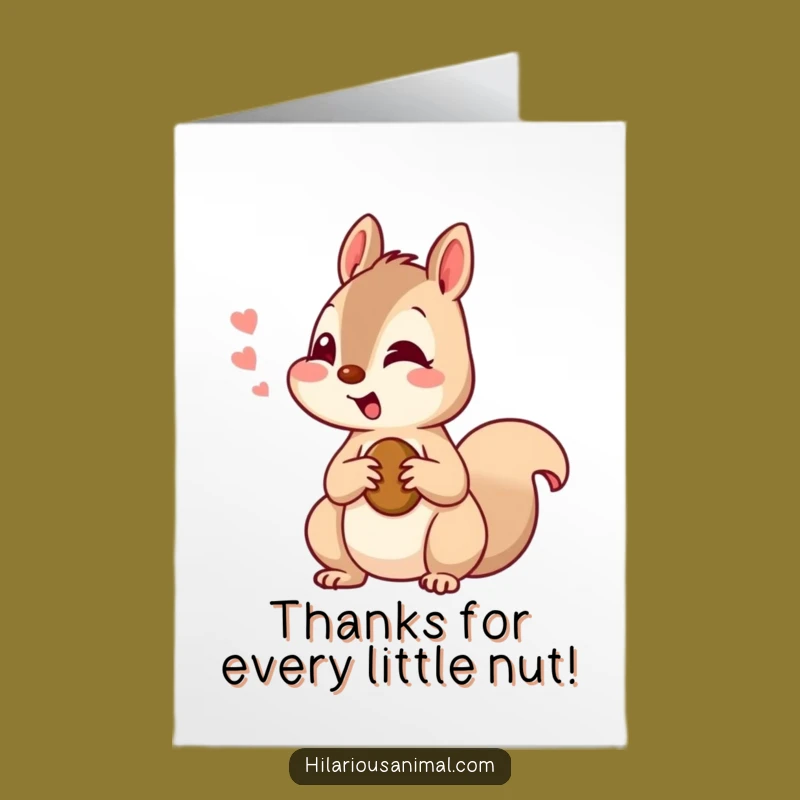 Free Printable Squirrel Thank You Card: Amused Nutty Critter Downloadable Gratitude