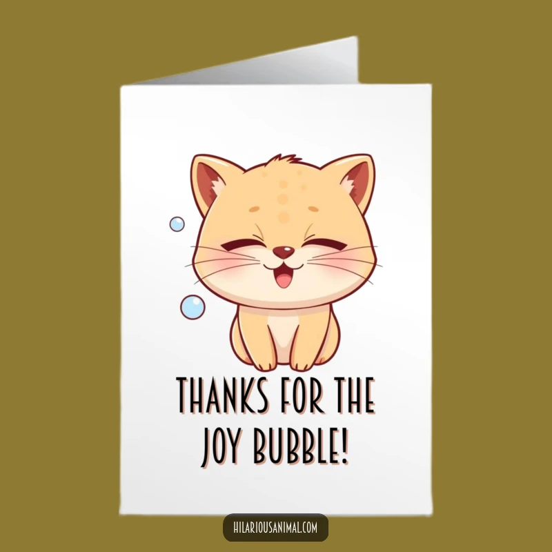 Free Printable Thank You Card: Joy Bubble Whisker Funny Downloadable Gift Appreciation