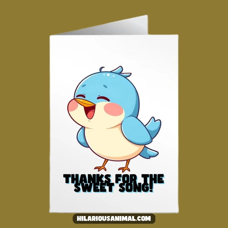 Free Printable Cheerful Bird Thank You Card - Sweet Chirp Downloadable Gift for Gratitude