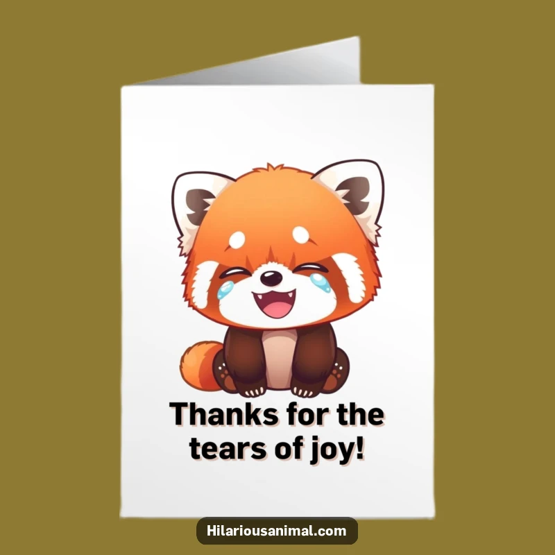 Free Printable Funny Red Panda Thank You Card - Giggles Guaranteed Downloadable Gift