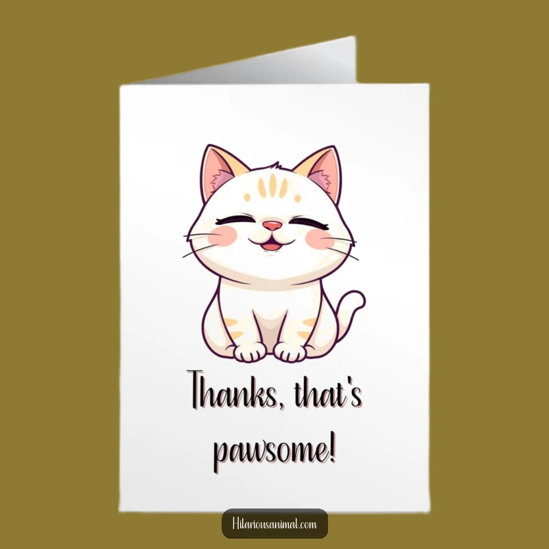 Free Printable Thank You Card: Cat's Laughing Thanks - Funny Downloadable Gift