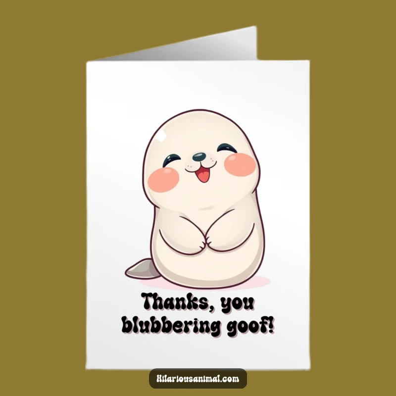 Free Printable Thank You Card: Giggling Seal Cub - Adorable Downloadable Gift!