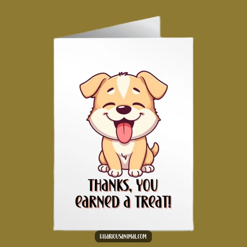 Free Printable Thank You Card: Giggling Dog Panting, Funny Downloadable Gift for Grateful Moments