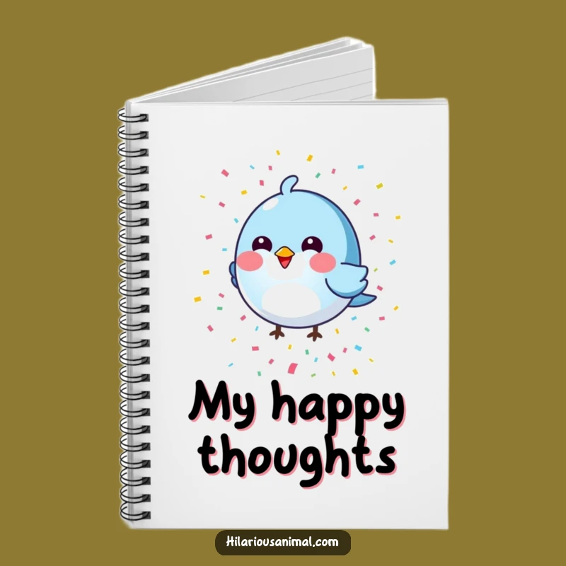 Funny Blue Bird Notebook: Confetti Shower, Whimsical Journal