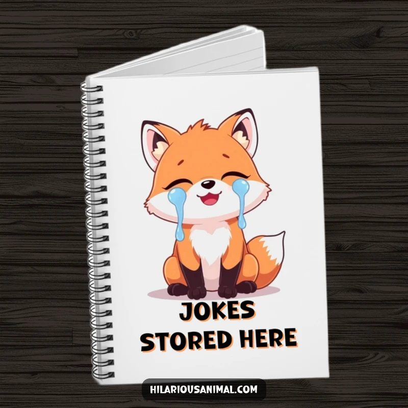 Funny Fox Laughing Tears Notebook: A lined notebook featuring a cute fox shedding tears of laughter, perfect for jotting down funny thoughts and ideas.