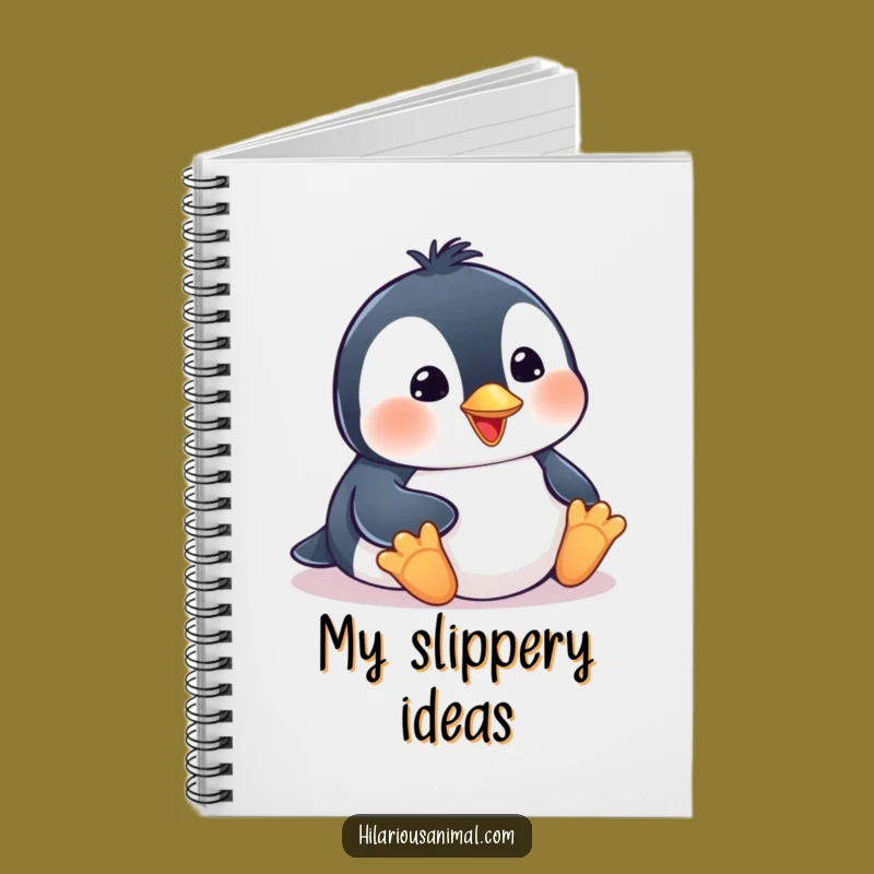 Funny Penguin Cub Notebook: Jot Down Ideas with Belly Slide Fun!