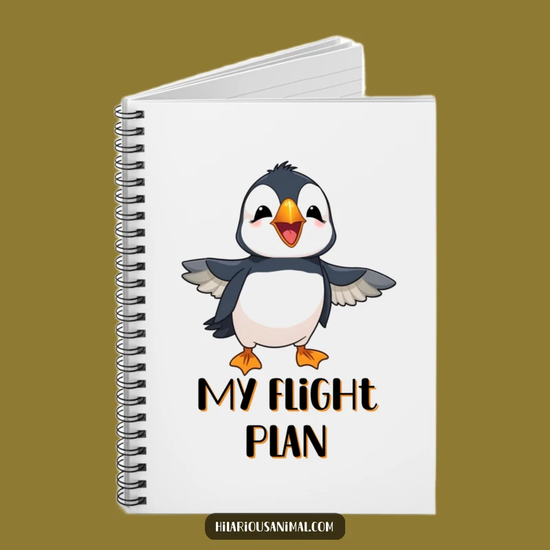Funny Puffin Laughing Notebook: Cheerful Bird, Flapping Wings, Joyful Journal Gift
