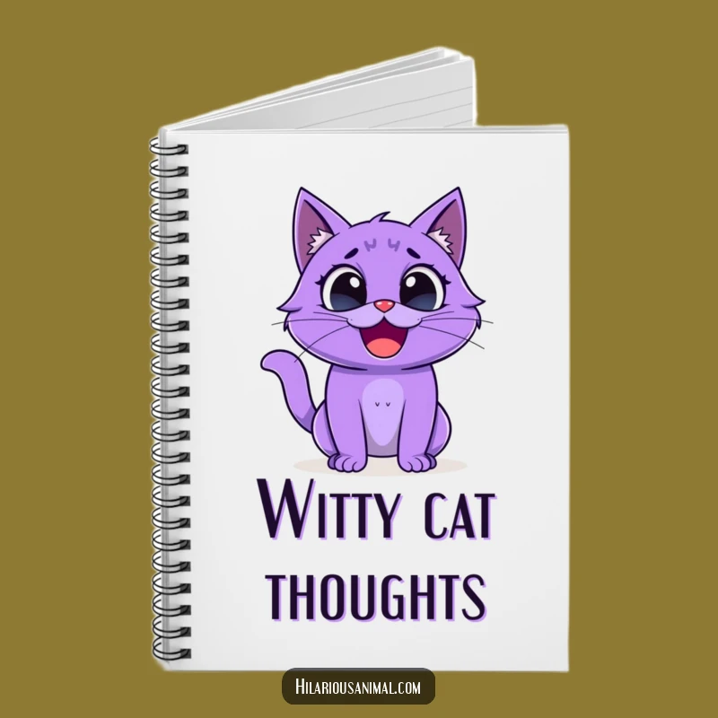 Funny Purple Cat Notebook - Jot Down Joke Ideas with a Laughing Cat!