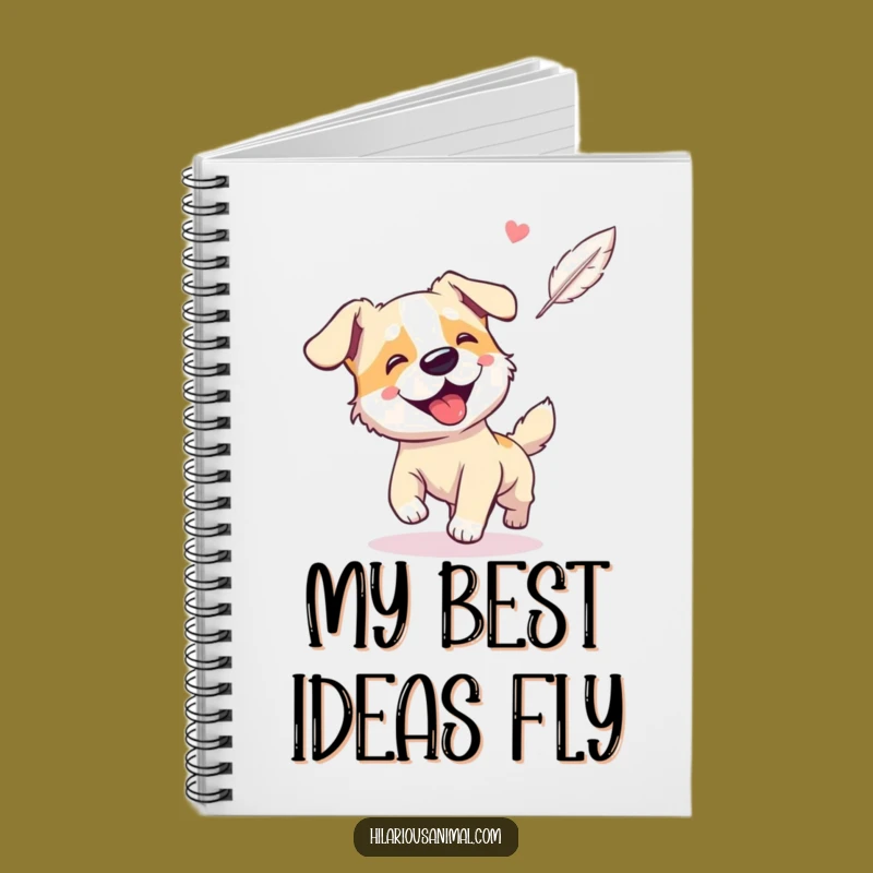 Funny Dog Feather Chase Notebook: Jot Down Playful Ideas