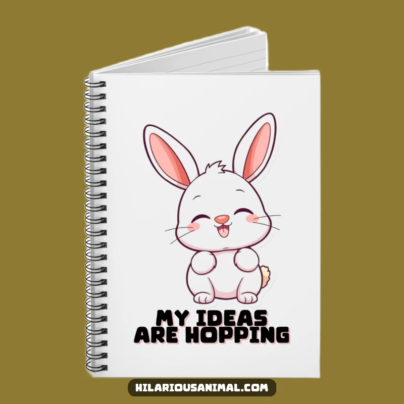Funny Happy Bunny Notebook - Twitching Nose & Perked Ears, Jot Down Fun Ideas!