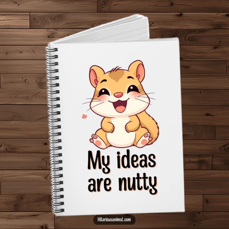 Funny Delighted Squirrel Notebook: A happy squirrel cub chattering with giggles, perfect for jotting down thoughts with cheerful humor.