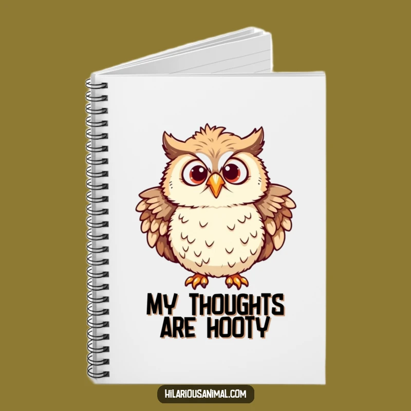 Funny Chuckling Owl Notebook - Ruffled Feathers, Mirthful Eyes, Jot Down Wisdom!