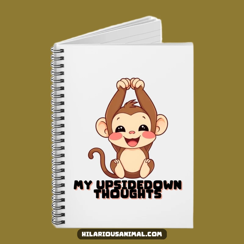 Funny Monkey Cub Notebook: Jot Down Your Thoughts with Upside-Down Giggles!