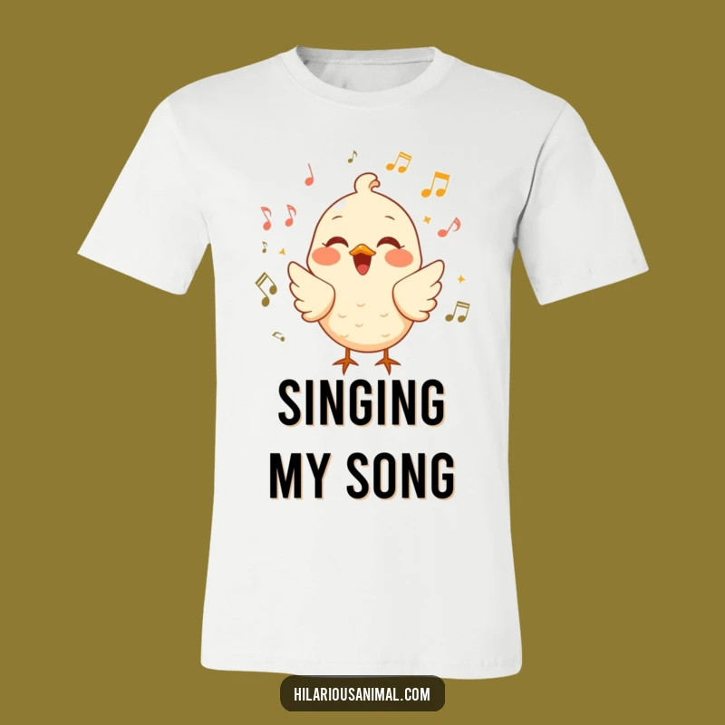 Funny Cheerful Bird T-Shirt: Wear Your Laughter with This Musical Comedy Tee