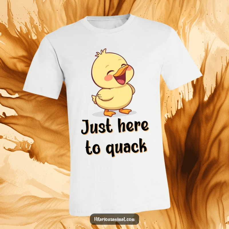 Funny duckling t-shirt, cheerful bird laughing heartily, a comfortable and humorous graphic tee perfect for gifting.
