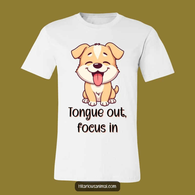 Funny Giggling Dog T-Shirt: Playful Pup Tongues Out, Comfy Tee for Humor Lovers