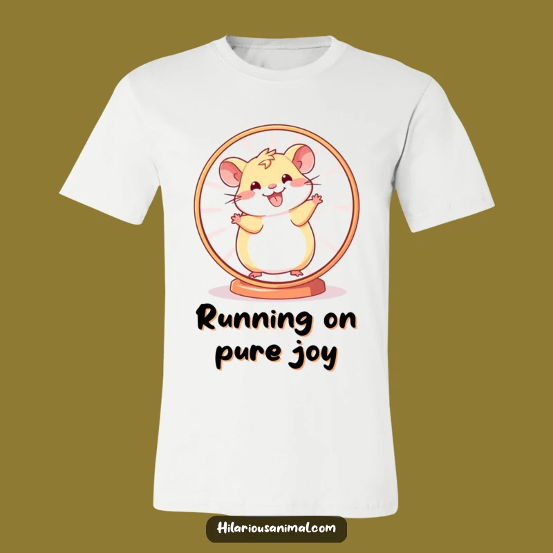 Funny Hamster Wheel T-Shirt: Cheerful Spinner Smiling Motion Tee