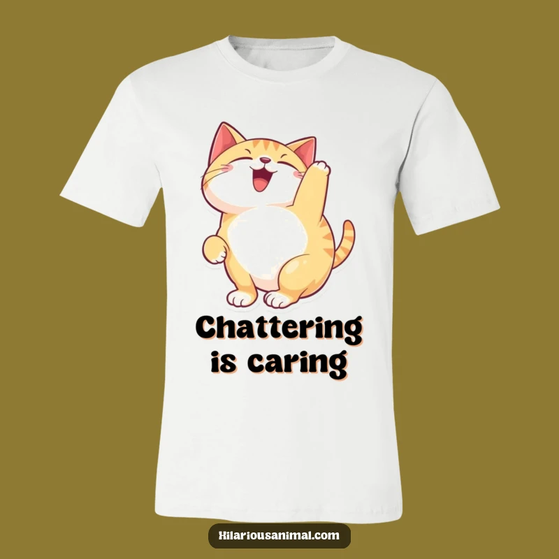 Funny Happy Cat T-Shirt: Delightful Feline Arch, Comfy Tee for Cat Enthusiasts