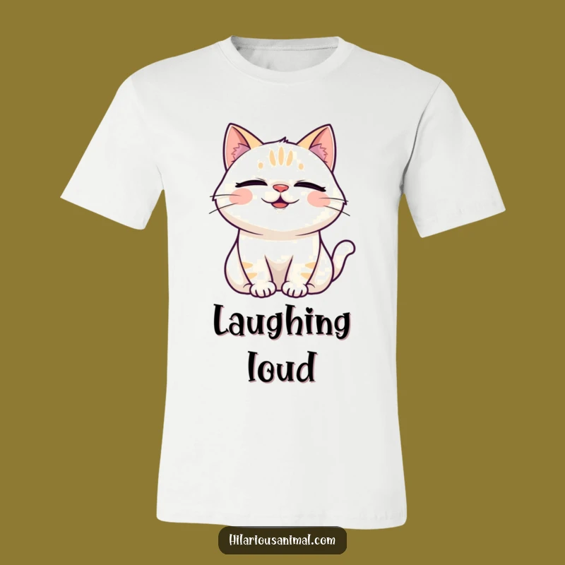 Funny Laughing Cat T-Shirt: Joyful Feline Comedy, Hilarious Pet Tee