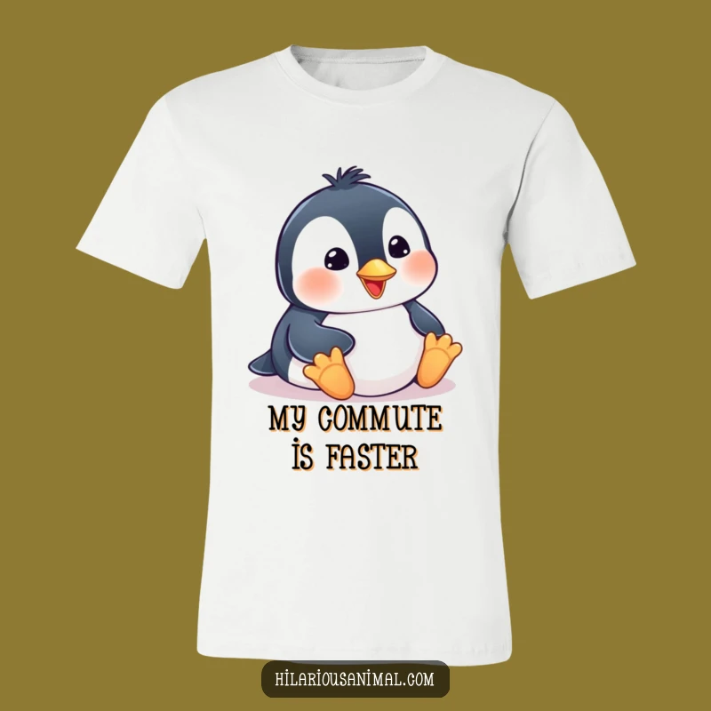 Funny Penguin Cub T-Shirt: Go with the Flow and Belly Slide into Fun!
