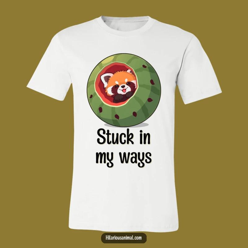 Funny Red Panda Watermelon T-Shirt - Hilarious Animal Lover Tee for Chuckles