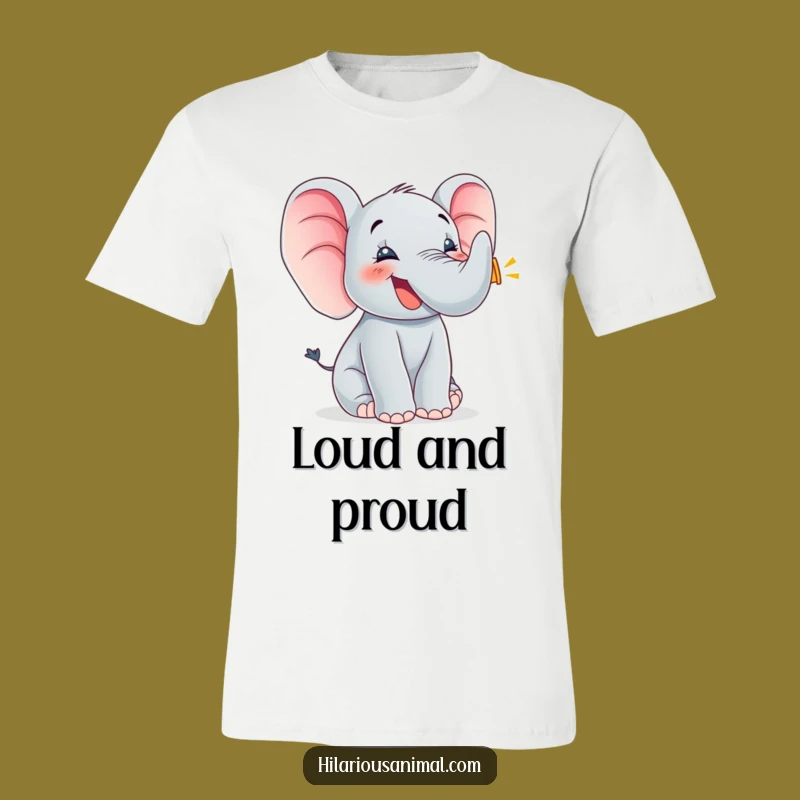 Funny Elephant Cub Joyful Trumpet T-Shirt - Wear Your Happiness Loudly