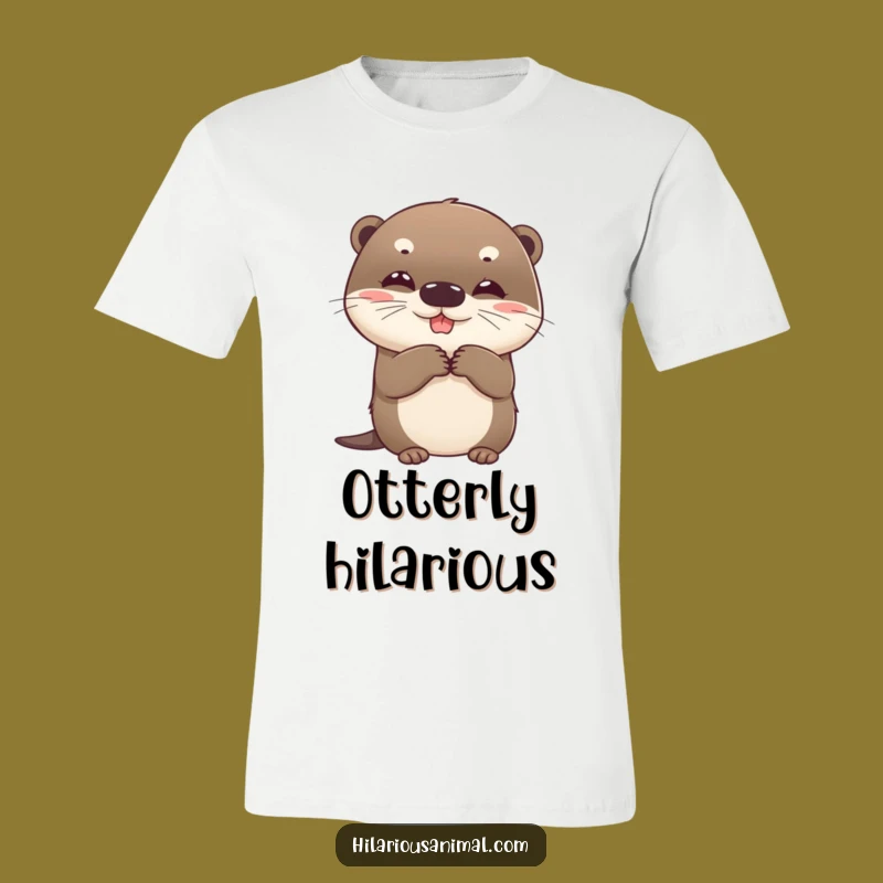 Funny Otter T-Shirt: Suppressed Giggles Cub Tee, Your Go-To Funny Gift!
