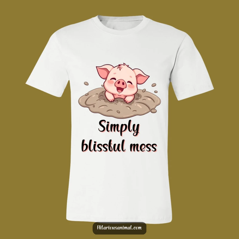 Funny Piglet Mud Puddle T-Shirt: Joyful Messy Animal Tee Gift