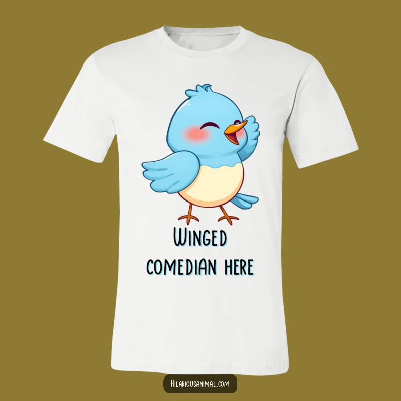 Funny Cackling Blue Bird T-Shirt - Wear Your Amusement!