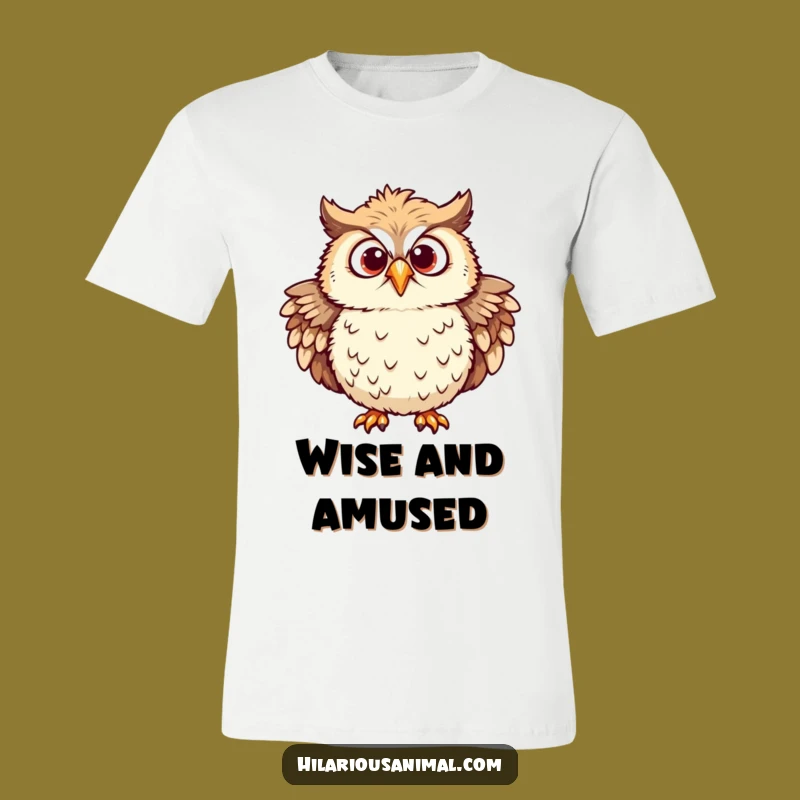 Funny Chuckling Owl T-Shirt - Ruffled Feathers, Mirthful Eyes, Wearable Wit!