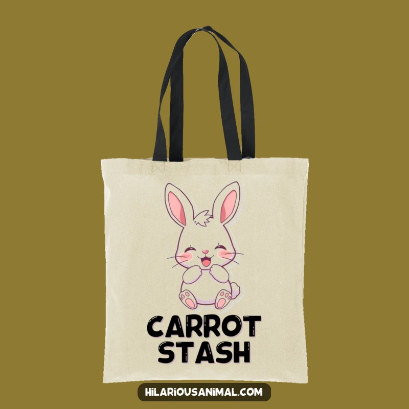 Funny Cheerful Bunny Tote Bag: Cute Rabbit Design, Perfect Humor Gift