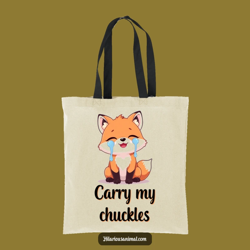 Funny Fox Laughing Tears Tote Bag: Carry Your Laughs and Essentials