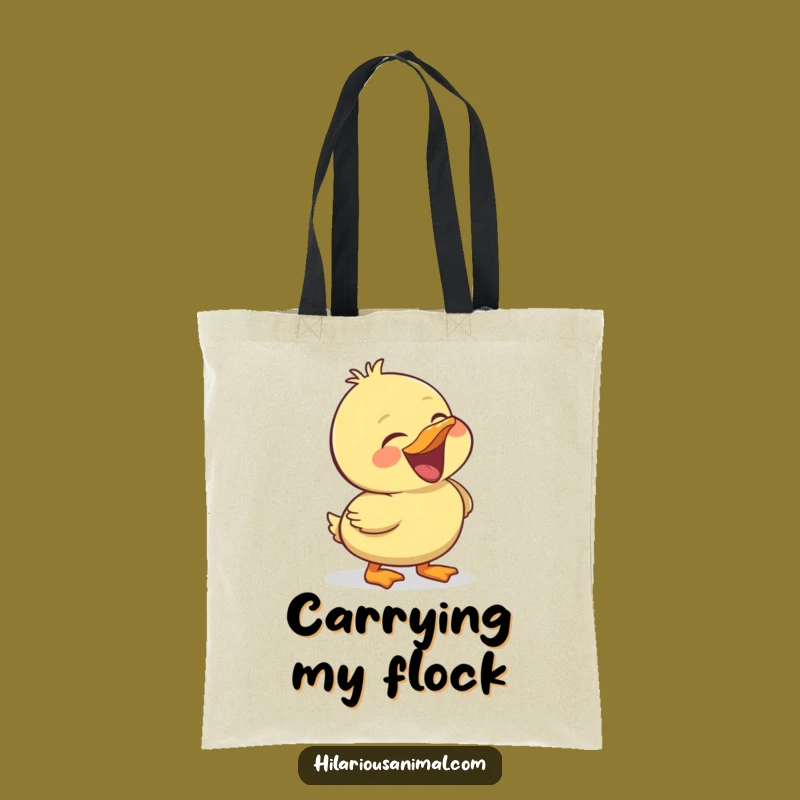Funny Duckling Tote Bag: Hearty Laughing Bird Carry-All, Your Practical Funny Gift!