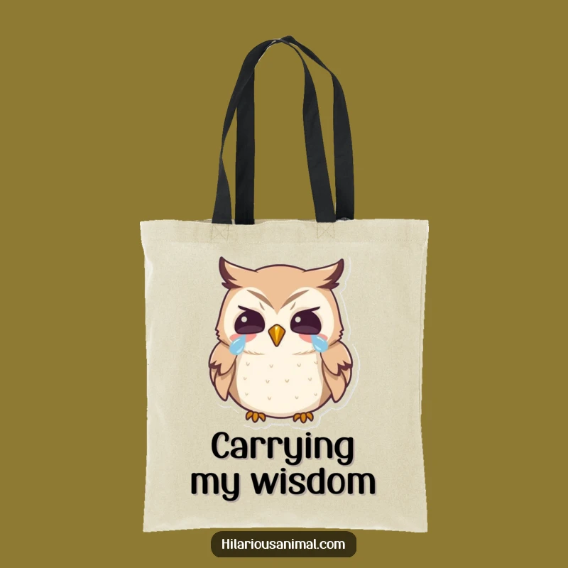 Funny Owl Tote Bag: Laughing Tears Carry-All, Your Chic Funny Gift!