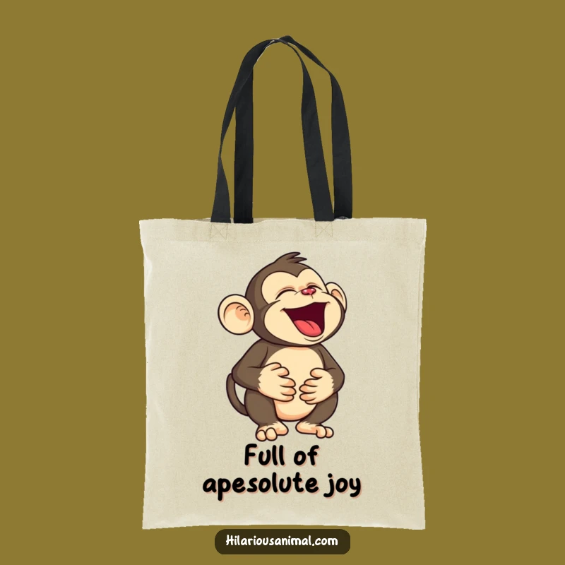 Funny Monkey Tote Bag: Roaring Laughter, Hilarious Primate Accessory for Daily Errands